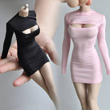 In Stock 1/6 Woman Doll Model Clothes Open Chest T-shirt Long Bottoming Dress Accessories FOR 12 inch Female Figures Body 2024 - buy cheap