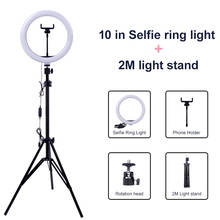 10 Inch Dimmable LED Selfie Tiktok Ring Light USB Ring Lamp Video Photography Light with Phone Holder Tripod for Makeup Youtube 2024 - buy cheap