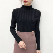 Camisola de malha feminina 2020 outono inverno coreano cashmere gola alta manga longa pulôver feminino jumper malhas 2024 - compre barato