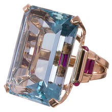 LETAPI розовое золото цвет большой квадратный белый CZ Камень Обручальное кольцо для женщин Прямая поставка 2024 - купить недорого