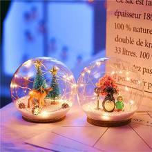 Bola de cristal de estilo nórdico para decoración del hogar, luces LED para habitación, elegante lámpara de bola de cristal, luz nocturna romántica, regalos artesanales 2024 - compra barato