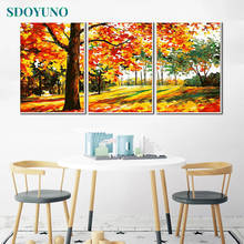 Sdoyuno 3 pçs 40x50cm pintura por números para adulto outono cenário diy sem moldura pintura por números na lona pintados à mão arte da parede 2024 - compre barato