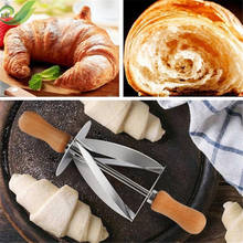 Baking Tools Croissant Knife Tool Roller Stainless Steel Horn Croissant Cutlery Wooden Handle Croissant Knife 2024 - buy cheap