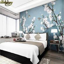 beibehang custom 3D mural wallpaper for bedroom wall paper 3D Flower and bird peach blossom background wall papers home decor 2024 - buy cheap