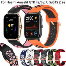 Wrist band For Huami Amazfit GTR 42mm Replacement Band With Metal Buckle Silicone Watchband For Amazfit Bip U S GTS 2 2e Strap 2024 - buy cheap