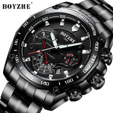 BOYZHE Sports Automatic Wristwatch Military Watch Mens Mechanical Watches Black Stainless Steel Waterproof Luxury Montre Homme 2022 - buy cheap