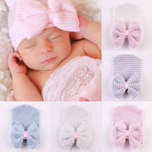 Newborn Toddler Infant Hats Kids Baby Boy Girl Boys Bow Knot Cap Cotton Soft Beanie Hat Winter Warm Cap Accessories 0-6M 2024 - buy cheap