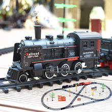 Детский набор игрушечных электрических поездов, модель железных и радиоуправляемых поездов, детские игрушки для поездов, набор железных дорог с дистанционным управлением 2024 - купить недорого