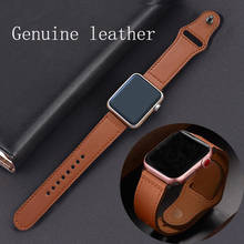 Ремешок из натуральной кожи для apple watch band, браслет для iwatch 44 мм 40 мм series se 6 5 4 3 2 1, 42 мм 38 мм 2024 - купить недорого