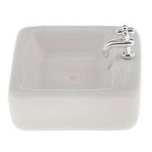 1:12 Square Miniature Ceramic Sink Toy Dollhouse Bathroom Accessory 2024 - buy cheap