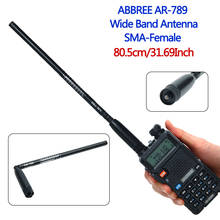 Original ABBREE AR-789 Dual Band 95MHz-1100MHz SMA-Female Foldable Telescopic Antenna for Baofeng WOUXUN TYT Walkie Talkie 2024 - buy cheap