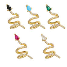 1 Piece Single Ear Cuff Snake Cubic Zirconia Jewelry Geometric Clip on Women Earrings No Piercing Earcuff Aretes Silver Color 2024 - buy cheap