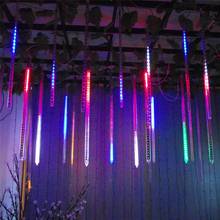Luzes de chuva impermeáveis ip65, 17led/bar, chuveiro de meteoros, para decoração de festas, halloween, natal, feriado, ar livre 2024 - compre barato