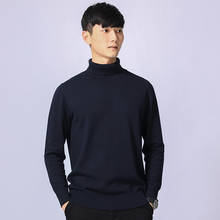 Knitted Knitwear Male Casual Mens Blue Sweater Long Sleeve Warm Thick Oversized Turtleneck High Collar Sweater 3XL Pullover Men 2024 - buy cheap