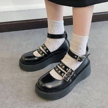 Heel shoes model Mary Jane shoes women's Japanese high heels platform shoes Harajuku retro Lolita shoes high heels 2024 - buy cheap