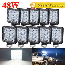 Barra de luz de led para farol de carro 4x4 48w, fora da estrada, suv, atv, barco trator, caminhões, escavador, 12v, 24v, luz de trabalho 2024 - compre barato