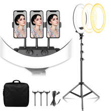 18 inch LED Ring Light with Stand Tripod for Phone Camera 45W 6500K/3200K Dimmable Carrying Bag for YouTube Vlog Makeup Studio 2024 - buy cheap