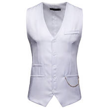 White Wedding Suit Vest Men Chaleco Hombre 2022 Brand New Slim Fit Single Breasted Vest Waistcoat Men Business Casual Vests Male 2024 - buy cheap