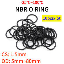 Anel de junta o preto com 1.5mm, anel de borracha nitrílica redondo resistente à corrosão, com 10 peças 2024 - compre barato