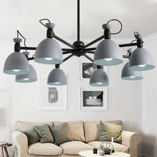 Candelabro de metal minimalista moderno, lámpara led E27, color gris y verde, universal, para cocina, sala de estar, dormitorio y estudio 2024 - compra barato