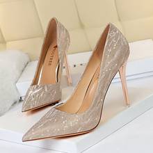 BIGTREE-zapatos de tacón alto y brillantes para mujer, calzado de fiesta, fino, Sexy, para boda 2024 - compra barato