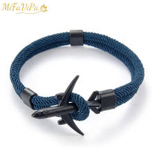 MiFaViPa Paracord Pulseras Chain Plane Bracelets Airplane Aviation Life Jewelry Sport Hook Men Charm Mens Style Fashion Bracelet 2024 - buy cheap