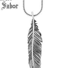 Necklace Feathers Link Chain Rebel Gift For Men Women, Female Heart silver color Fashion Jewelry thomas 2024 - buy cheap
