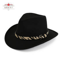 Chapéu masculino e feminino qbchapéu de lã artesanal, chapéu de feltro panamá, chapéu ocidental com aba larga, sombrero fedora trilby, chapéu casual jazz 2024 - compre barato