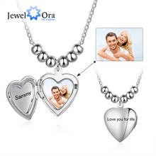 JewelOra Customized Photo Heart Locket Necklaces for Women Personalized Engraving Name Stainless Steel Pendant Anniversary Gifts 2024 - buy cheap