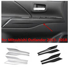 Tampa do carro para mitsubishi outlander 2013 2014 2015 2016 2017 2018 abs em plástico apoio de braço porta decorativo barra guarnição 4 un 2024 - compre barato