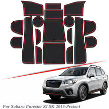 18pcs Car Styling For Subaru Forest SJ SK 2013-Present Latex Gate slot pad Interior Door Groove Mat Non-slip dust Mat Auto 2024 - buy cheap