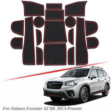 18pcs Car Styling Para Subaru Floresta SJ SK 2013-Presente Latex Portão slot pad Porta Interior Mat Groove não-slip Mat poeira Auto 2024 - compre barato