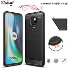 Carbon Fiber Cover For Motorola Moto E7 Plus Case Rubber Silicone Shockproof Case For Motorola E7 Plus Case For Moto E7 E 7 Plus 2024 - buy cheap