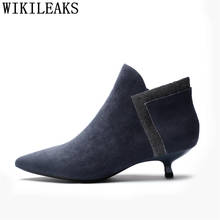 Fashion Ankle Boots For Women Black Boots Booties Woman Heel Boots Shoes Woman Bottes Femme Zapatos De Mujer Chaussures Femme 2024 - buy cheap