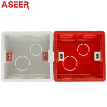 ASEER-caja de montaje ajustable para interruptor y enchufe, Cassette interno de 86mm x 85mm x 50mm, blanco, rojo, azul, caja trasera de cableado 2024 - compra barato