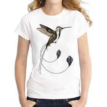 2019 Summer Fashion Women T-Shirts Marvelous Hummingbird Printed T Shirts Casual Slim Top Feminine Short Sleeve TeeCS 2024 - buy cheap