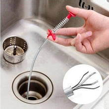 Cozinha do banheiro primavera esgoto ferramenta de dragagem dobrável pia banheira higiênico filtro de cabelo tubo limpo gancho ferramentas de dragagem 2024 - compre barato