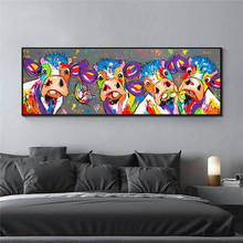 Abstract Cow Canvas Paintings on The Wall Art Posters and Prints Vrolijk Schilderij Wall Decorative Pictures Home Decor No Frame 2024 - buy cheap