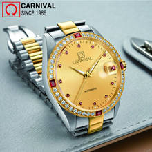 CARNIVAL Top Brand Fashion Gold Automatic Watch Men Luxury Waterproof Sapphire Business Mechanical Wristwatch Relogio Masculino 2022 - buy cheap