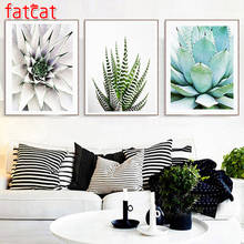 Fatcat 5d faça você mesmo pintura de diamante suculentas bordado diamante completo quadrado broca redonda mosaico imagem de diamante decoração trito ae1001 2024 - compre barato