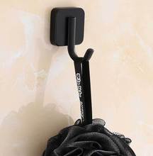 Gancho do banheiro de aço inoxidável preto da veste gancho para toalhas saco chapéu fixado na parede roupas duplas casaco gancho de parede cabide de banho ferragem 2024 - compre barato