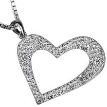 925 sterling silver heart necklace pendant W chain crystal fashion jewelry valentine day gift for her women girlfriend dropship 2024 - buy cheap