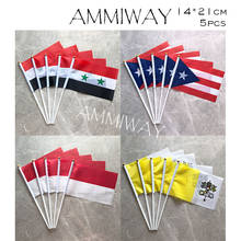 Ammiway 14x21cm 5 pçs síria porto rico mão bandeira promoção atacado indonésia vaticano mão onda bandeiras mão bandeira nacional mão 2024 - compre barato