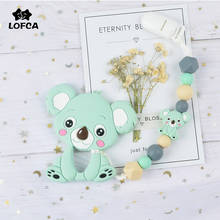 LOFCA Koala Baby Pacifier Chain Clip Silicone Chewable Baby Teether Pendant Food Grade Silicone Beads Newborn Nursing Necklace 2024 - buy cheap
