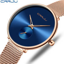 Fashion Women Watch Luxury CRRJU Casual Simple Ladies Daily Dress Mesh Wristwatch Minimalist Waterproof Quartz Female Clock 2024 - купить недорого