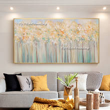 Thick oil painting Modern Canvas Painting Tree Flower Nature Landscape  Wall Art Pictures For Living Room Cuadros Home Decor 2024 - buy cheap