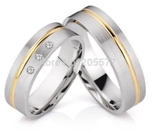 affordable  Gold Plating Inlay Titanium stainless steel  engagement wedding bands rings Sets His and Hers for men and women 2024 - buy cheap