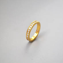Модные кольца золотого цвета для женщин, Микро Прозрачный циркон обручальное кольцо, тонкий круглый круг кольца на палец Ювелирные изделия Подарки 2024 - купить недорого