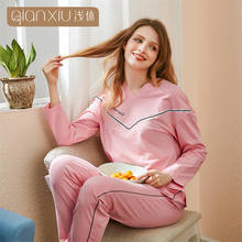 Moda mujer Lovely Wear Leisure Clothes Rosa 2019 otoño manga larga Mujer pijamas para mujer cuello pico letras pijamas conjuntos 2024 - compra barato