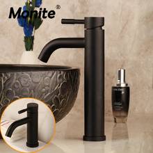 Monite Matte Black Solid Brass Bathroom Basin Mixer Faucet Chrome Stream Spout Tall Short Washbasin Sink Deck Mount Mixers Tap 2024 - buy cheap